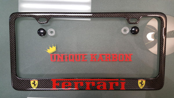 ferrari carbon fiber license plate frame