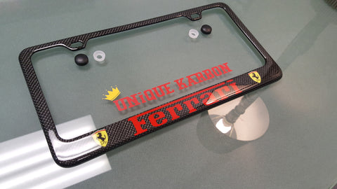 ferrari carbon fiber license plate frame