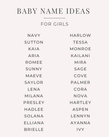 Baby Girl Name Ideas
