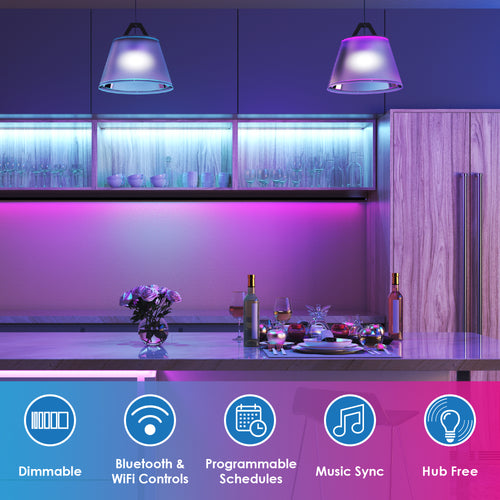 TrueColor® Smart LED Light Strips - RGB+3000K or Tunable White, Blueto –  CLEANLIFE