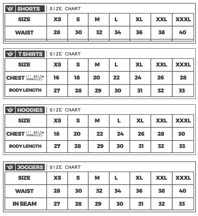 Size Chart – FGECLOTHING