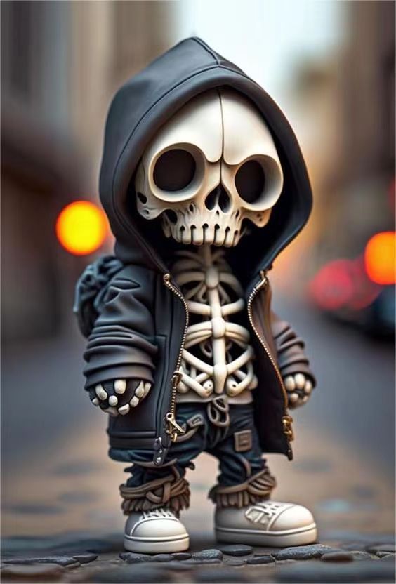 Halloween Cool Skeleton Figurines Doll Resin Ornament Home Decor