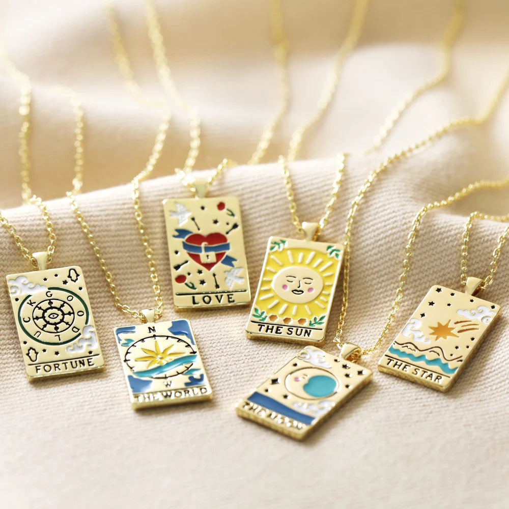 fashion-jewelry-colorful-oil-necklace-tarot-square-pendant