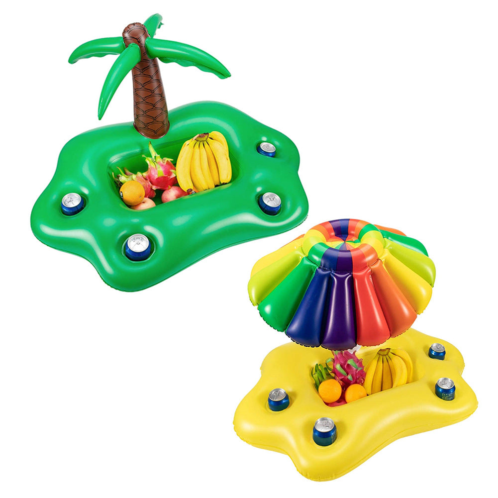 thick-pvc-water-inflatable-rainbow-coconut-tree-ice-bar-inflatable-cup-holder-drink-coaster