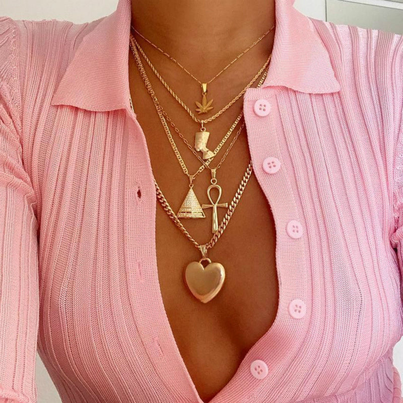 pyramid-love-pendant-multilayer-necklace