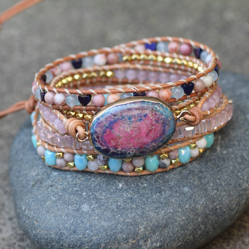 colorful-turquoise-braided-leather-wrap-bracelet