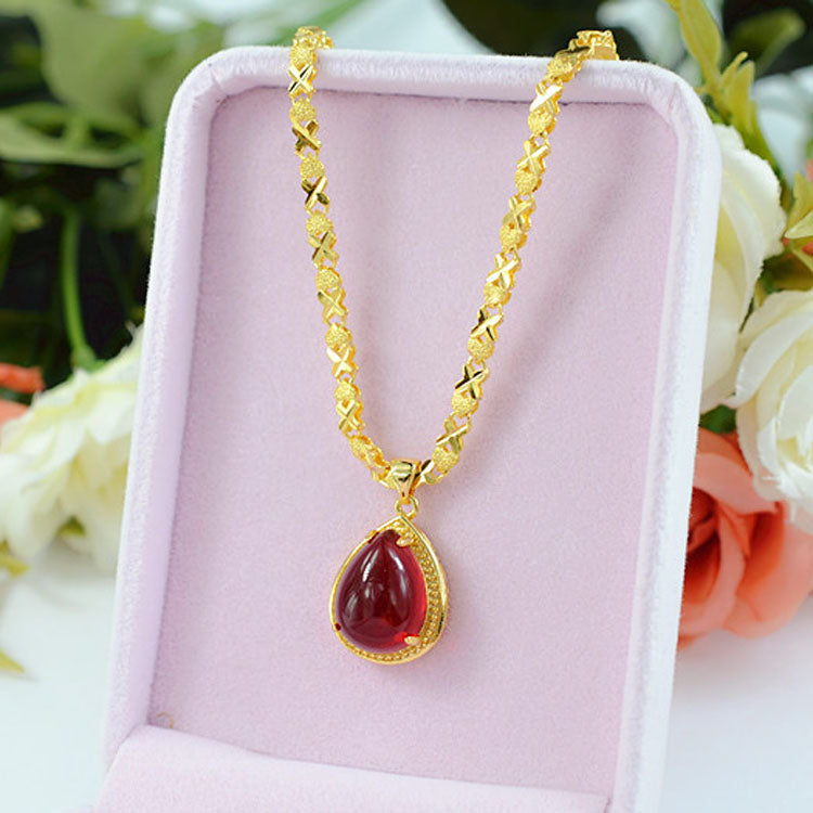 ladies-ruby-drop-pendant-necklace