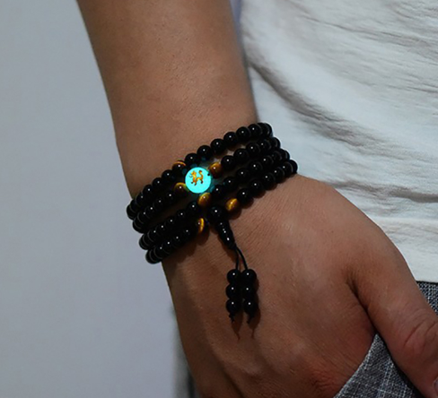 obsidian-multi-circle-bead-bracelet-luminous-stone