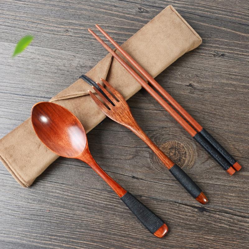 4pcs-japanese-wooden-spoon-chopsticks-tableware-set