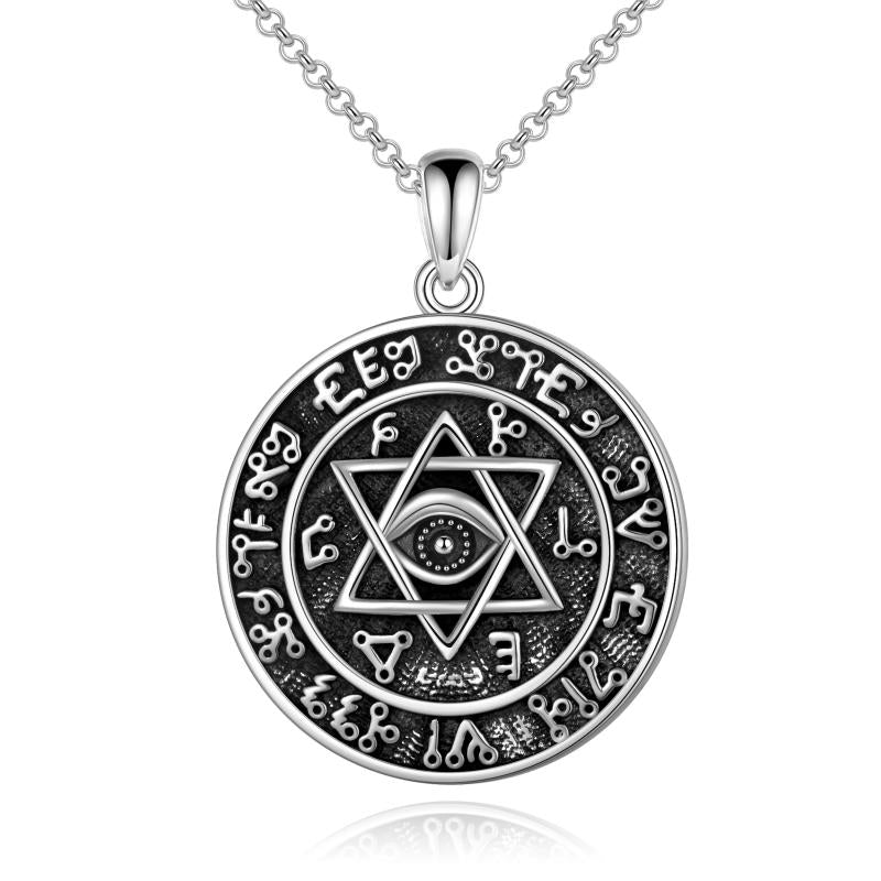 sterling-silver-seal-of-solomon-six-pointed-star-protection-powers-talisman-pendant-necklaces