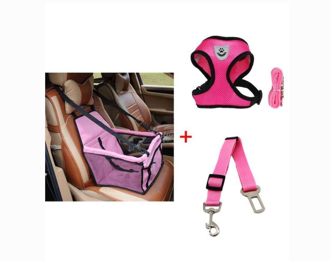 luxury-pets-safety-car-seat-carrier-premium-harness-leash-set-car-safety-belt
