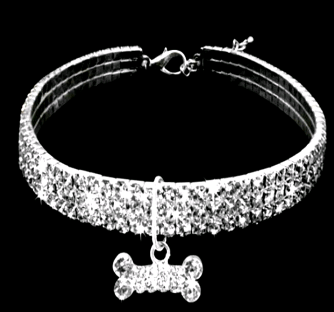 three-row-elastic-pet-pendant-rhinestone-collar