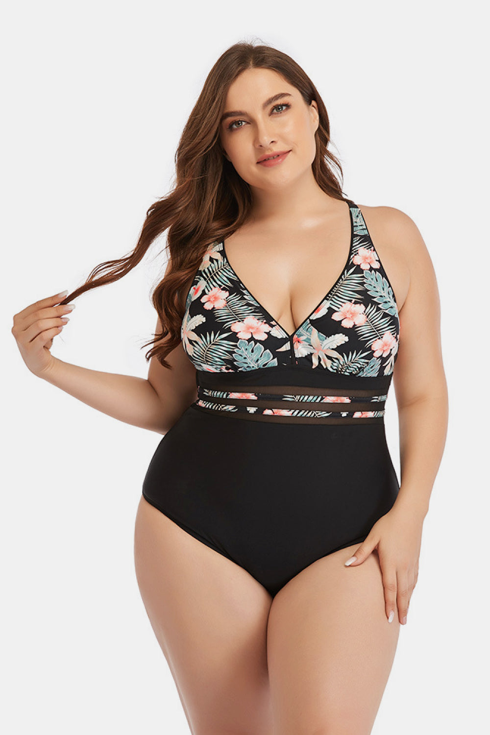 floral-cutout-tie-back-one-piece-swimsuit