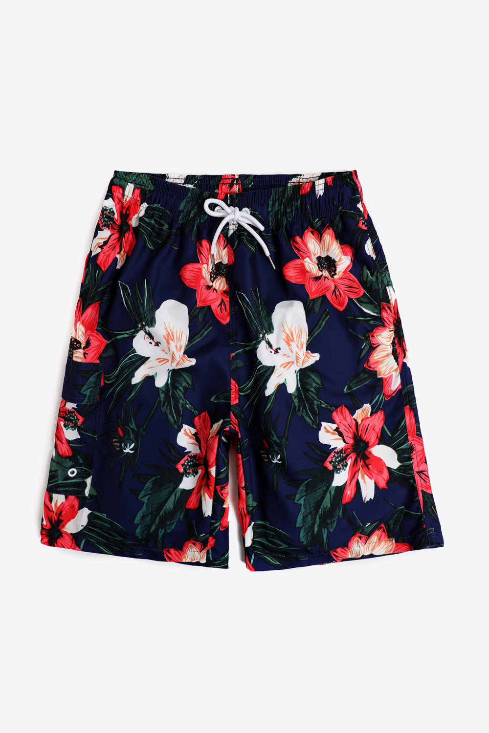 full-size-floral-drawstring-waist-swim-trunks