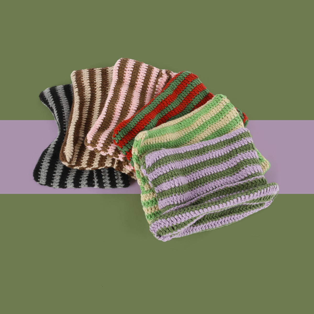 ins-little-devil-striped-knitted-wool-hat-women
