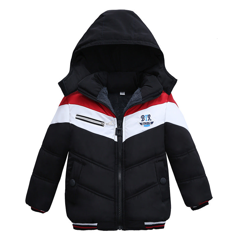 Long Sleeved Hooded Padded Jacket For Boys