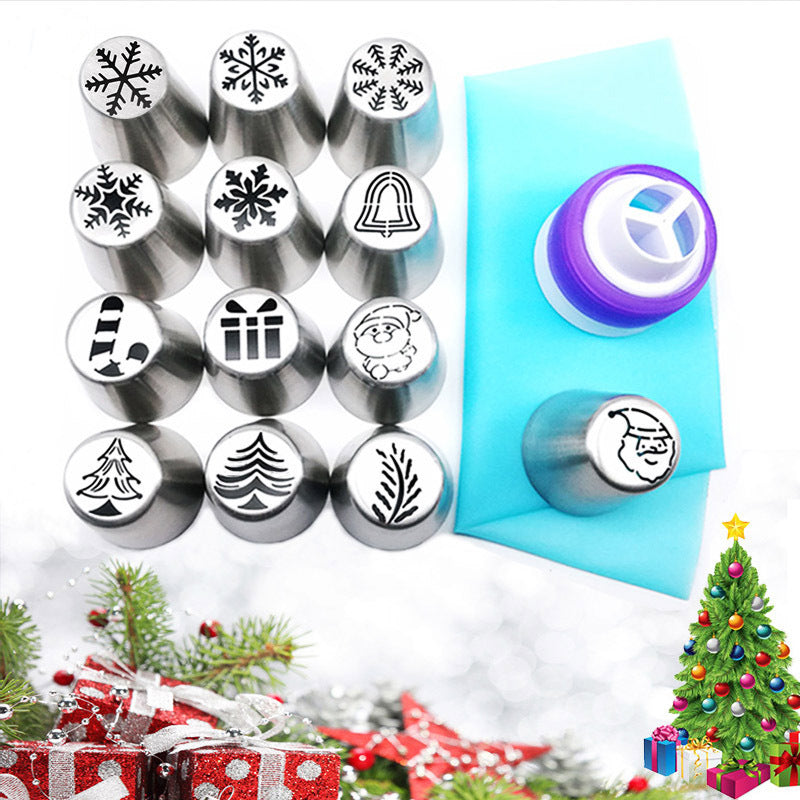 15-piece-stainless-steel-christmas-decoration-mouth-set-christmas-icing-piping-nozzles-for-kitchen-supplies