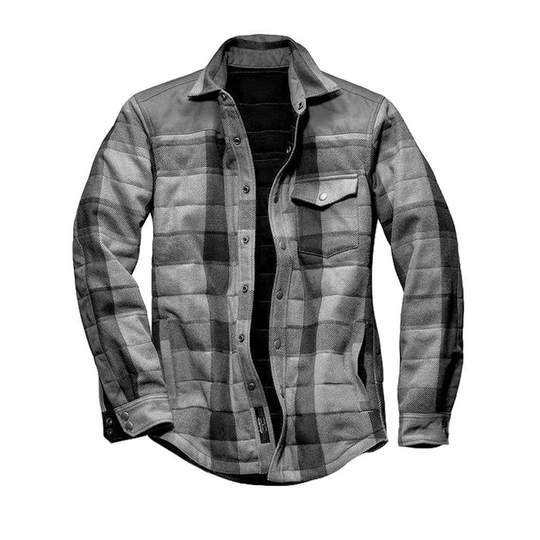 Men Plaid And Cotton Thermal Shirt Jacket