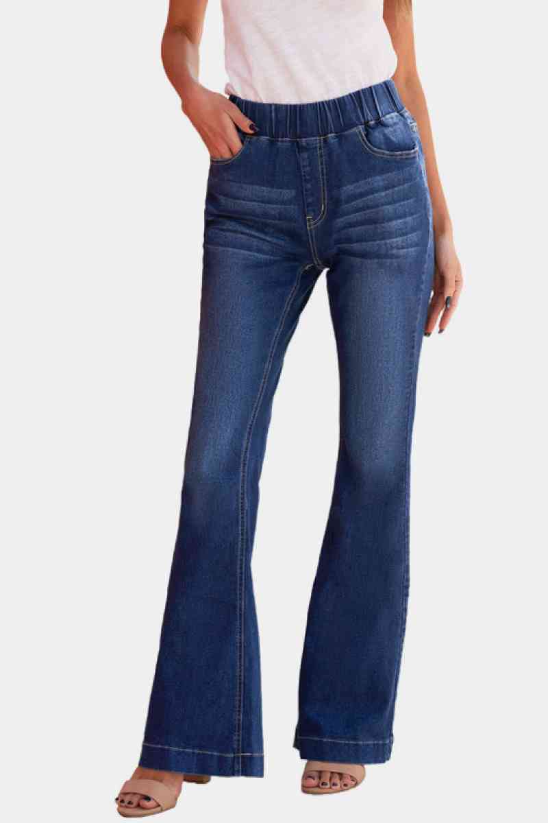 high-waist-slits-raw-edge-flare-jeans