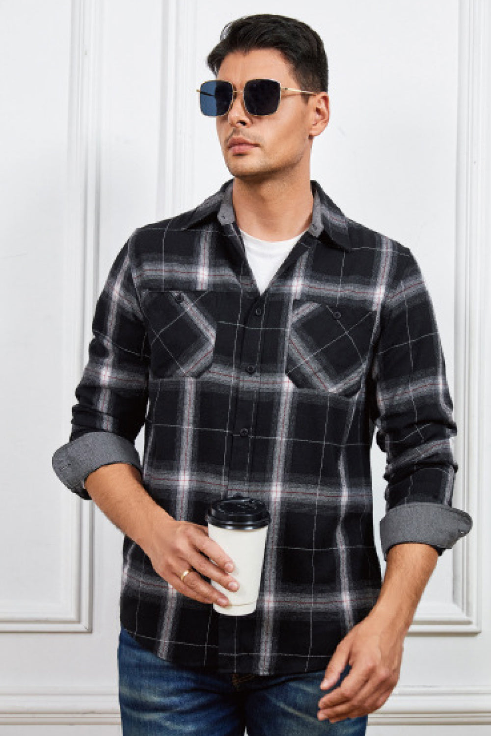 plaid-button-up-long-sleeve-shirt-with-pockets