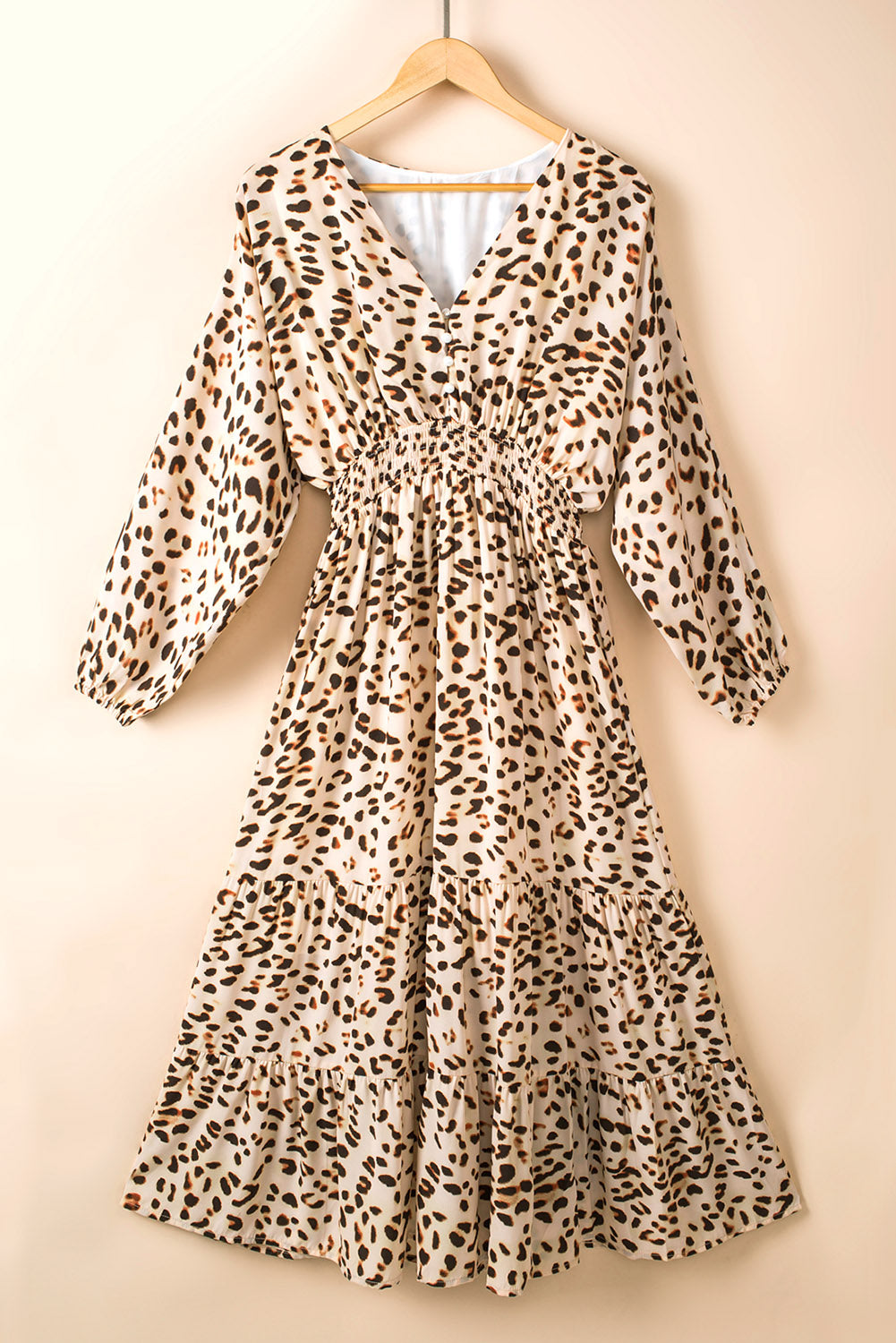 leopard-smocked-waist-tiered-dress