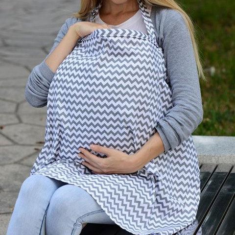 Grey Stripes Nursing Cover