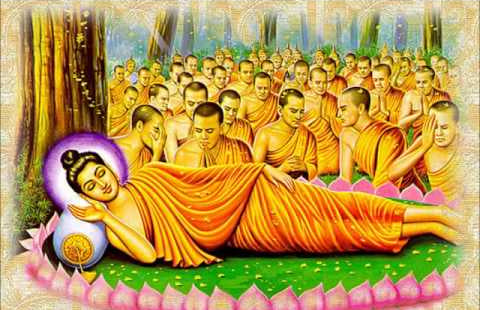 Mort de Bouddha Gautama vers le parinirvana à 80 ans