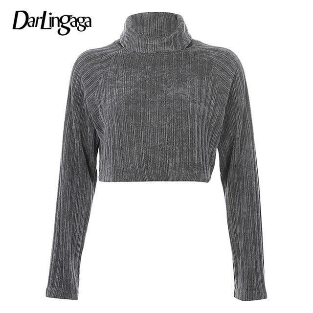 cropped turtleneck sweatshirt