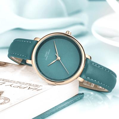 IBSO 6606 Simple Design Ladies Wrist Watch Business Style Leather Band Quartz Watch - Trendha