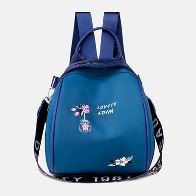 Women Oxford Waterproof Embroidery Ethnic Multi-carry Backpack - Trendha