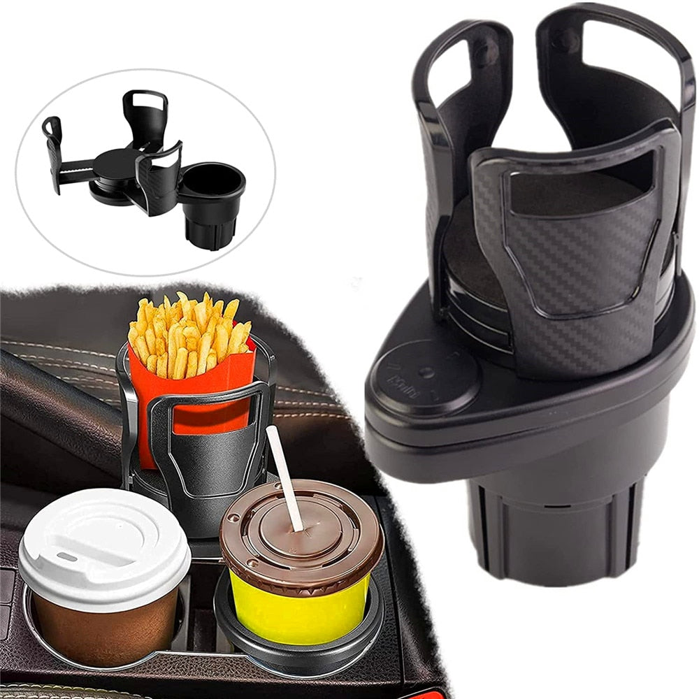 2 In 1 Beker Holder Auto All Purpose Car Cup Holder and Organizer 360 ° Adjustable Car Cup Holder Expander Car Accessories