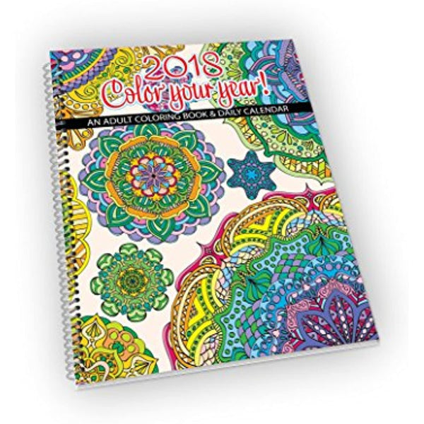 Download 2018 Calendar Adult Coloring Calendar Planner Spiral Bound Desig Zonwaves