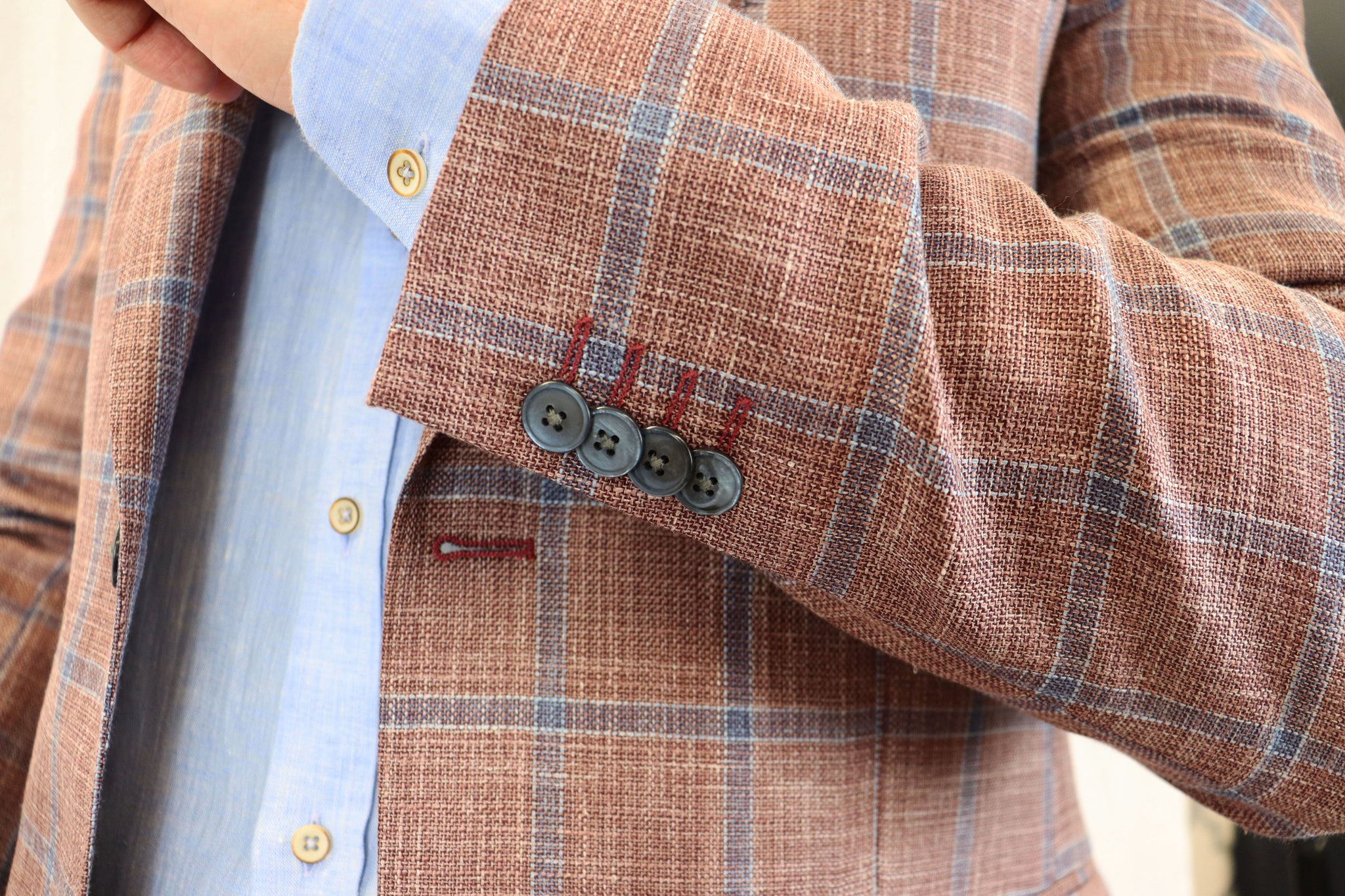 Feraud Soft Red Check Wool and Silk Loro Piana Jacket – Feraud Dublin