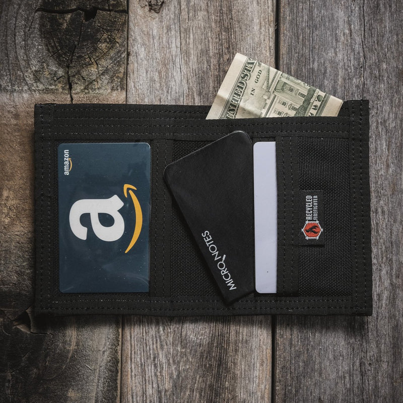 Repurposed Mens Bifold Minimalist Wallet by Recycled Firefighter