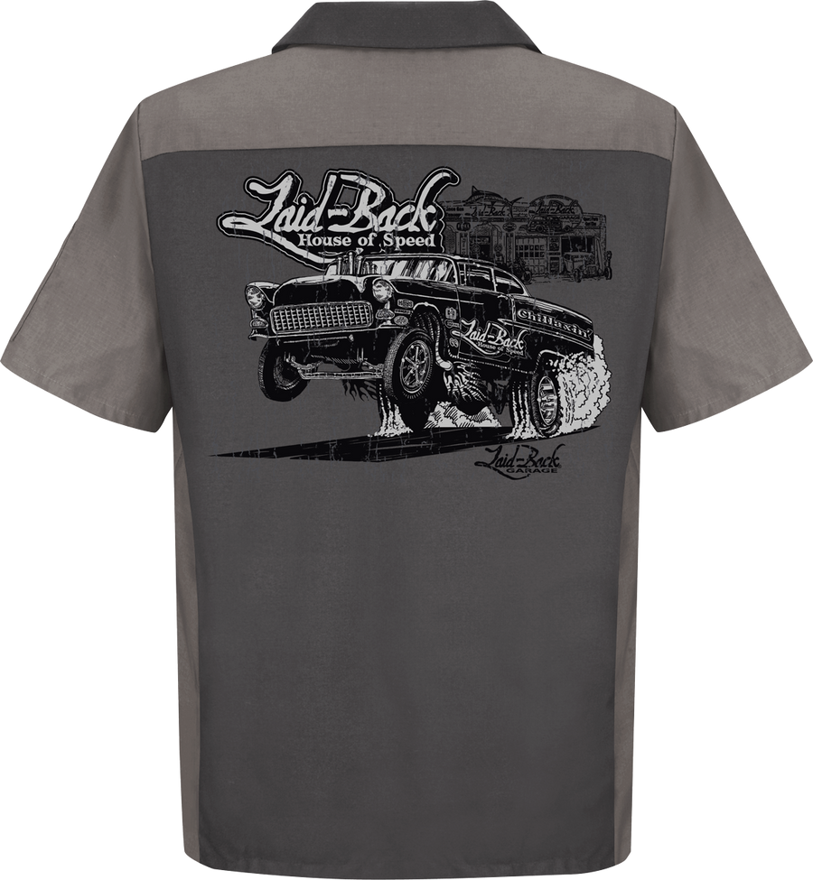 55 Gasser 2 Tone Mechanic Shirt | Hot Rod Camp Shirt by Laid-Back USA