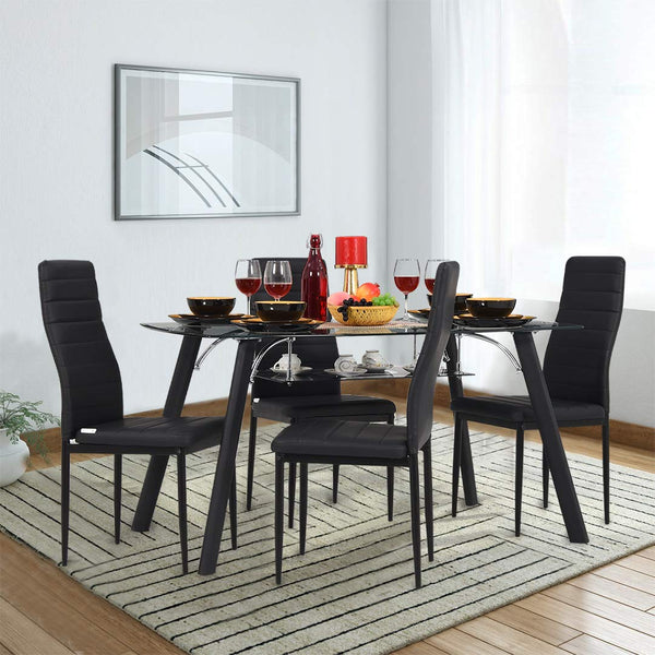 Royaloak Milan Four Seater Dining Table Set (Black) 