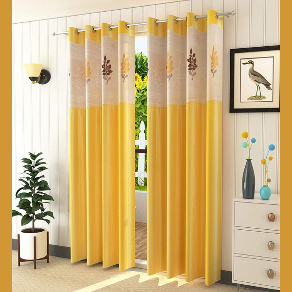 Polyester Door Curtain with Floral Net