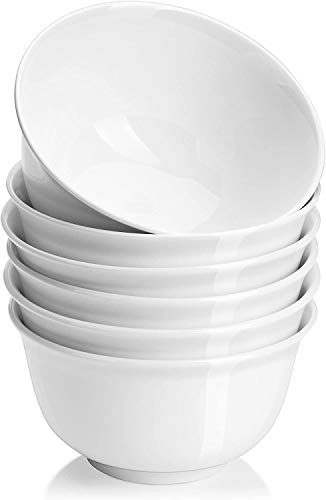 DeeCoo Porcelain Bowls Set (18-Ounce, 6-Piece) - for Cereal, Soup, Salad,  Pasta, Fruit, Ice Cream Bowls Service - Microwave and Dishwasher Safe