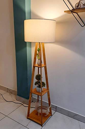 crosscut furniture wooden floor lamp