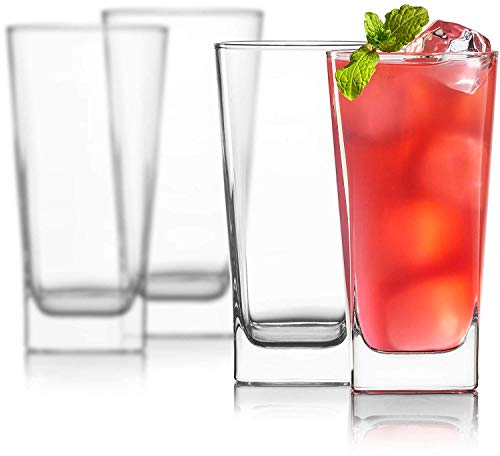 PrimeWorld European 300 ml Round Water Glasses Set of 6 pcs -  Tall Drinking Glasses for- Water, Juice , Mojito, Cocktail, Lead-Free,  Perfect for Home, Restaurants and Parties: Mixed Drinkware Sets