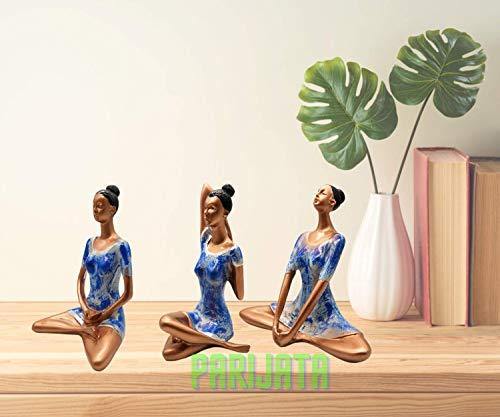 BNF 3Pcs Yoga Pose Statue Figurine Housewarming Indoor Yoga Figure