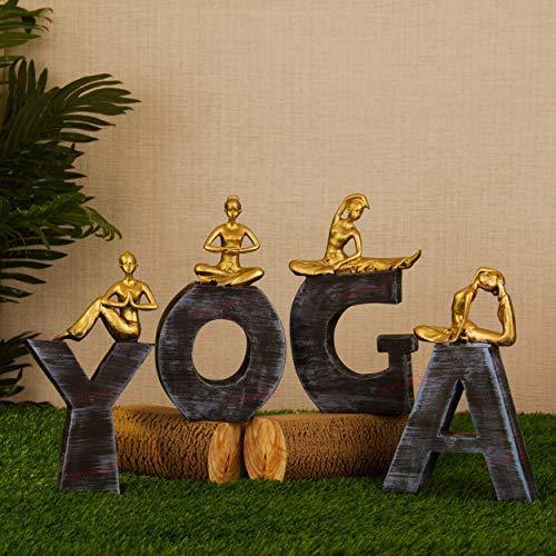 TIED RIBBONS Yoga Lady Statue Figurine for Home Living Room Table Top -  Home Decor Lo