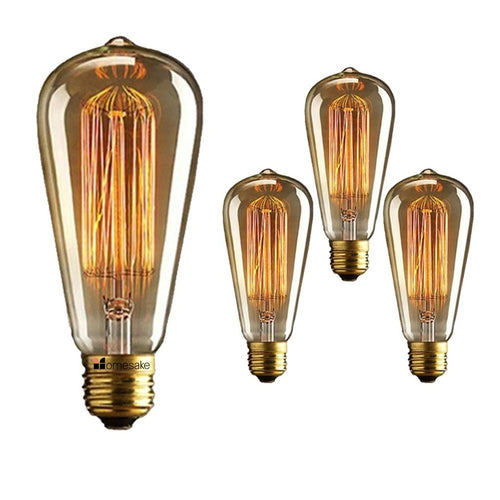 Homesake® Edison Bulbs Tungsten Filament Antique Glass Light Bulbs