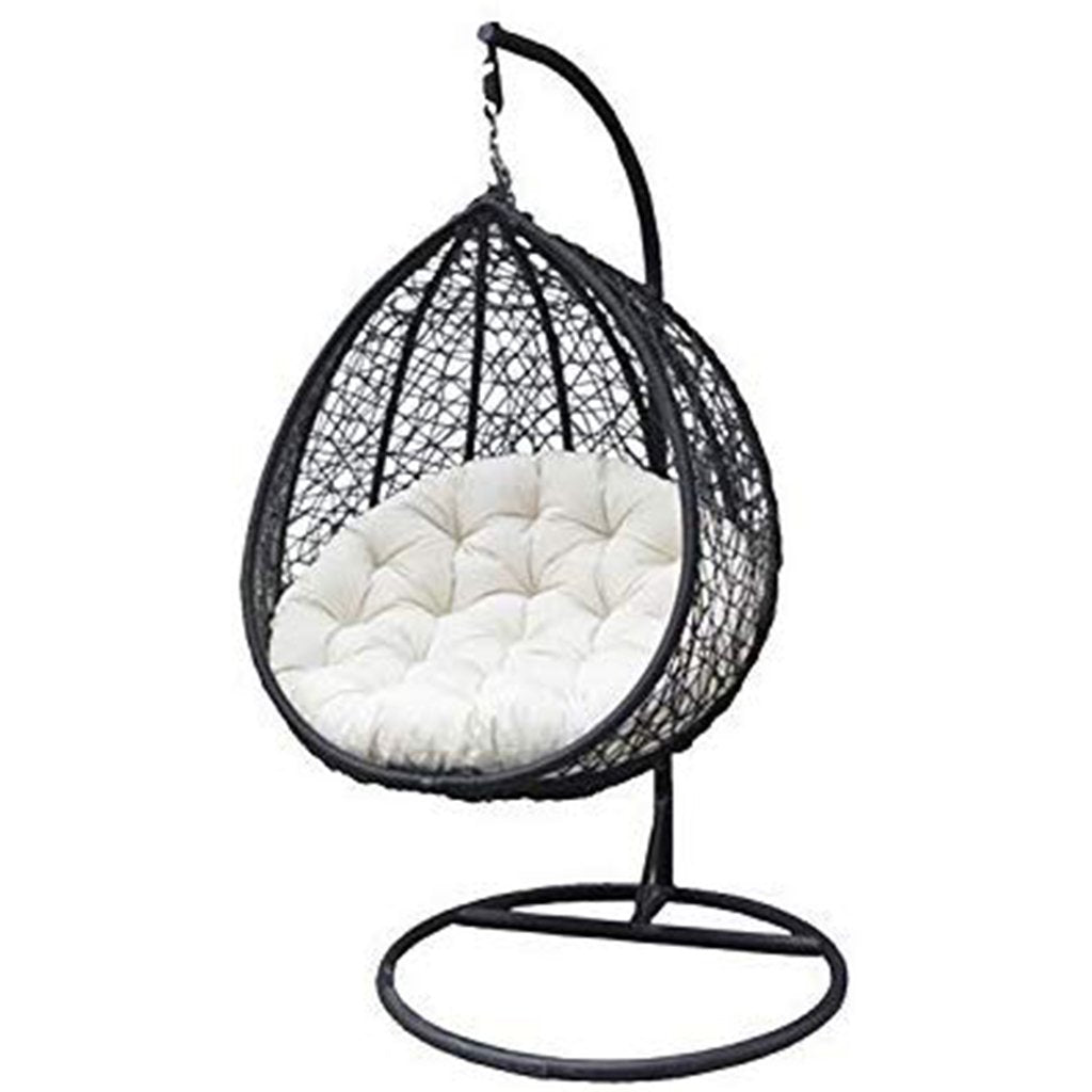 Rattan Hanging Egg Swing Chair With Cushion Hook