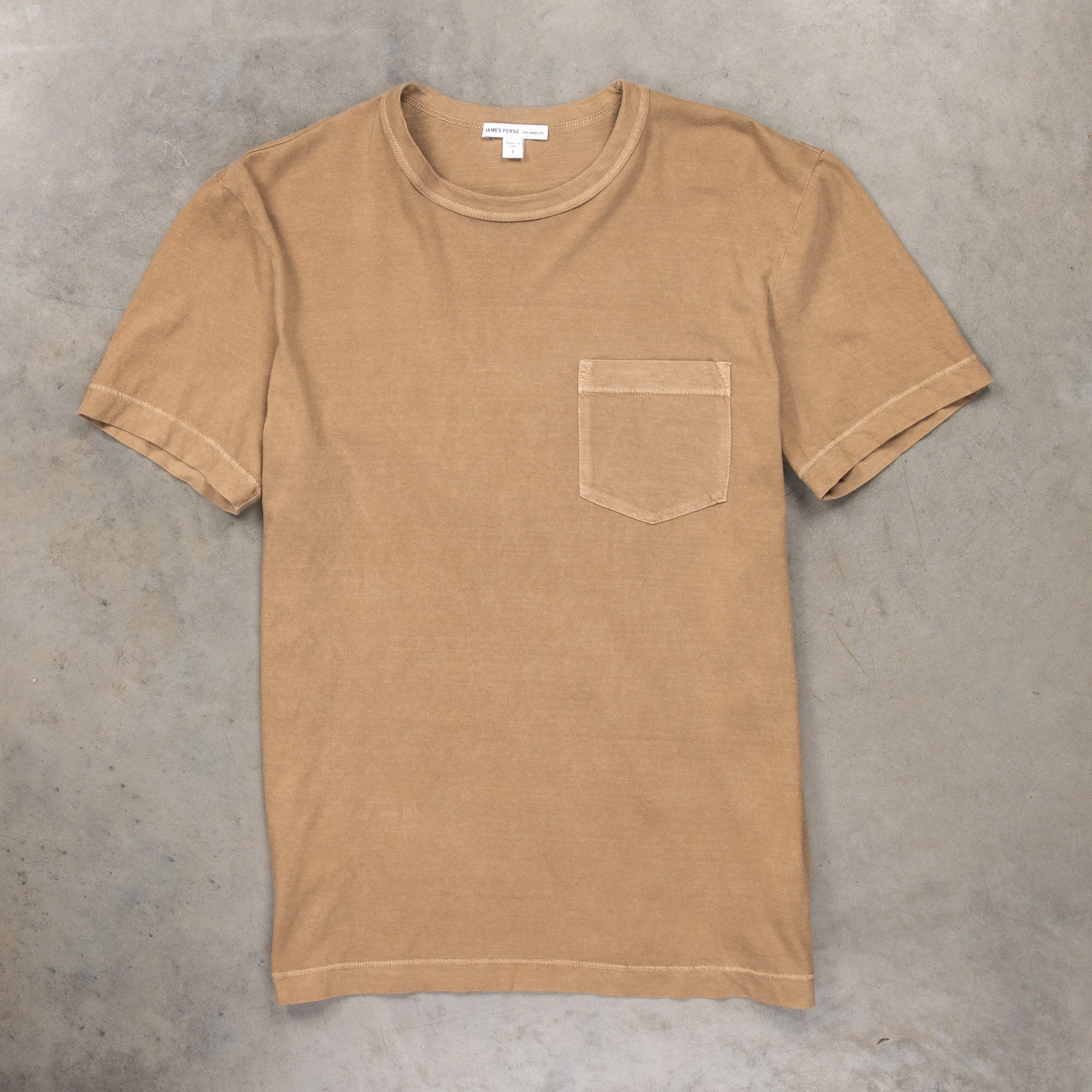 James Perse Crew Neck Pocket Tee Cashew