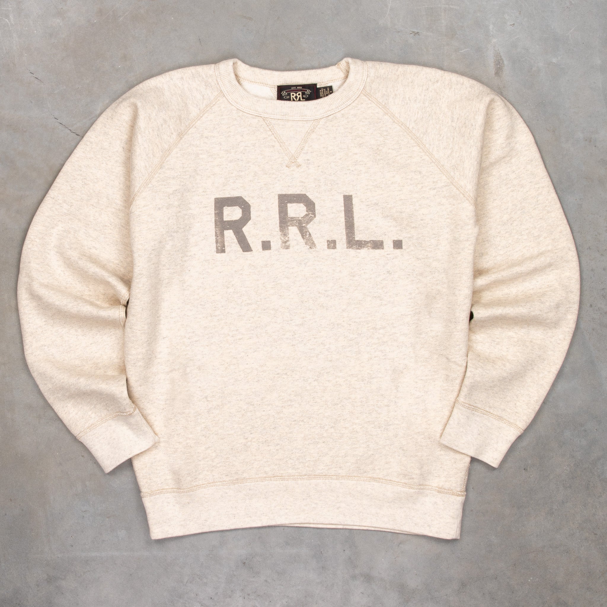 RRL Logo Fleece Sweatshirt Oatmeal Heather