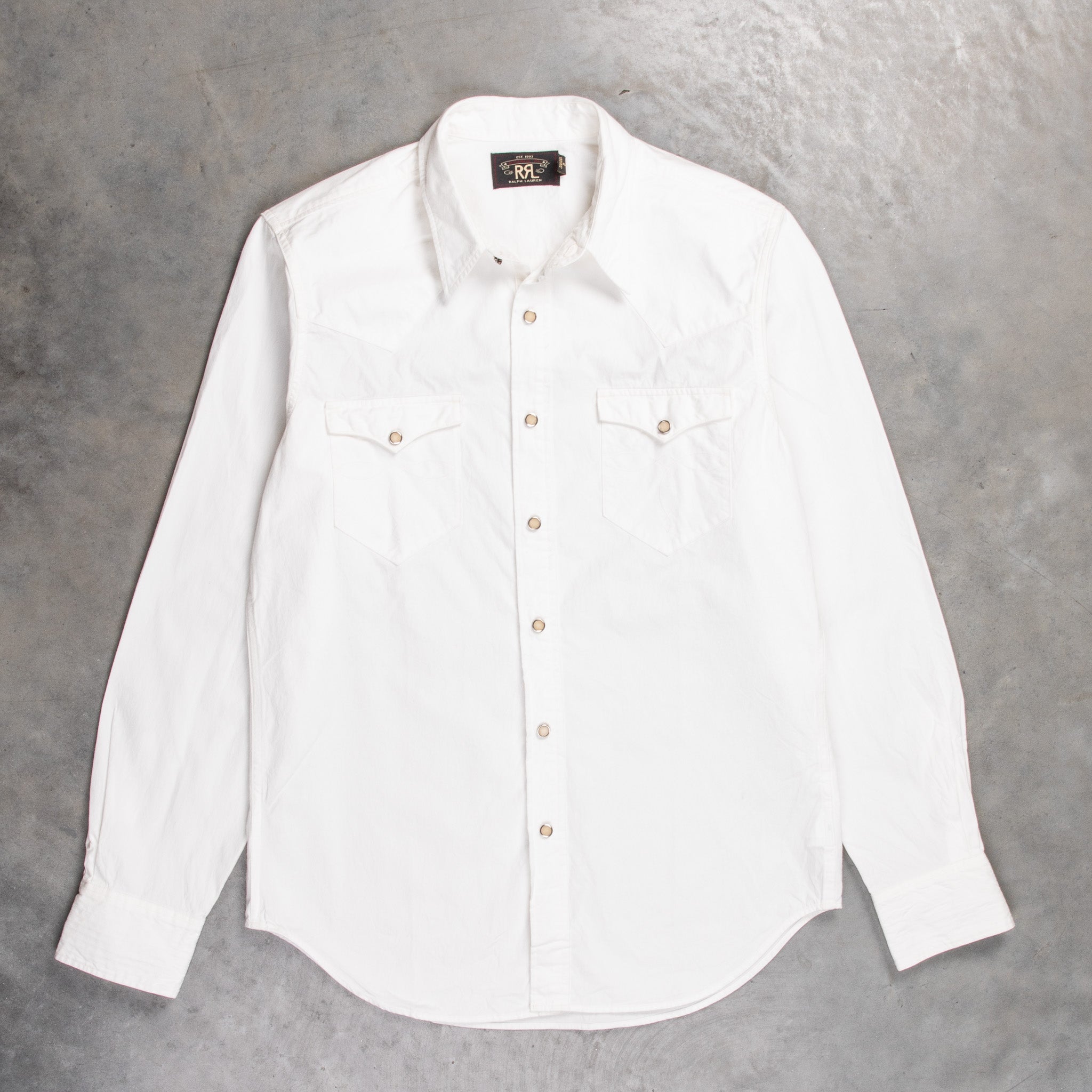 RRL Buffalo Western Shirt Heavy Poplin White