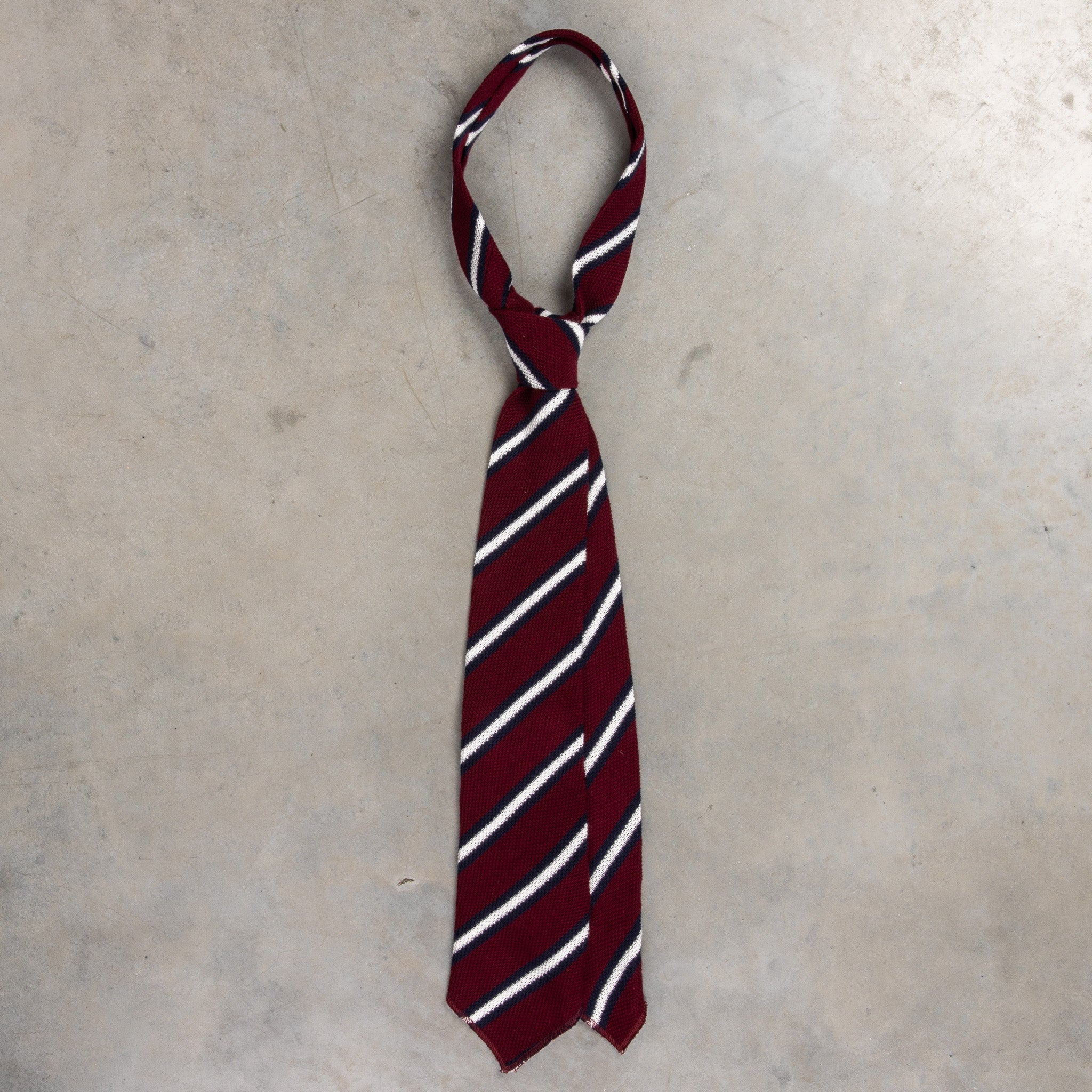 Engineered Garments Knit Tie Burgundy Stripe