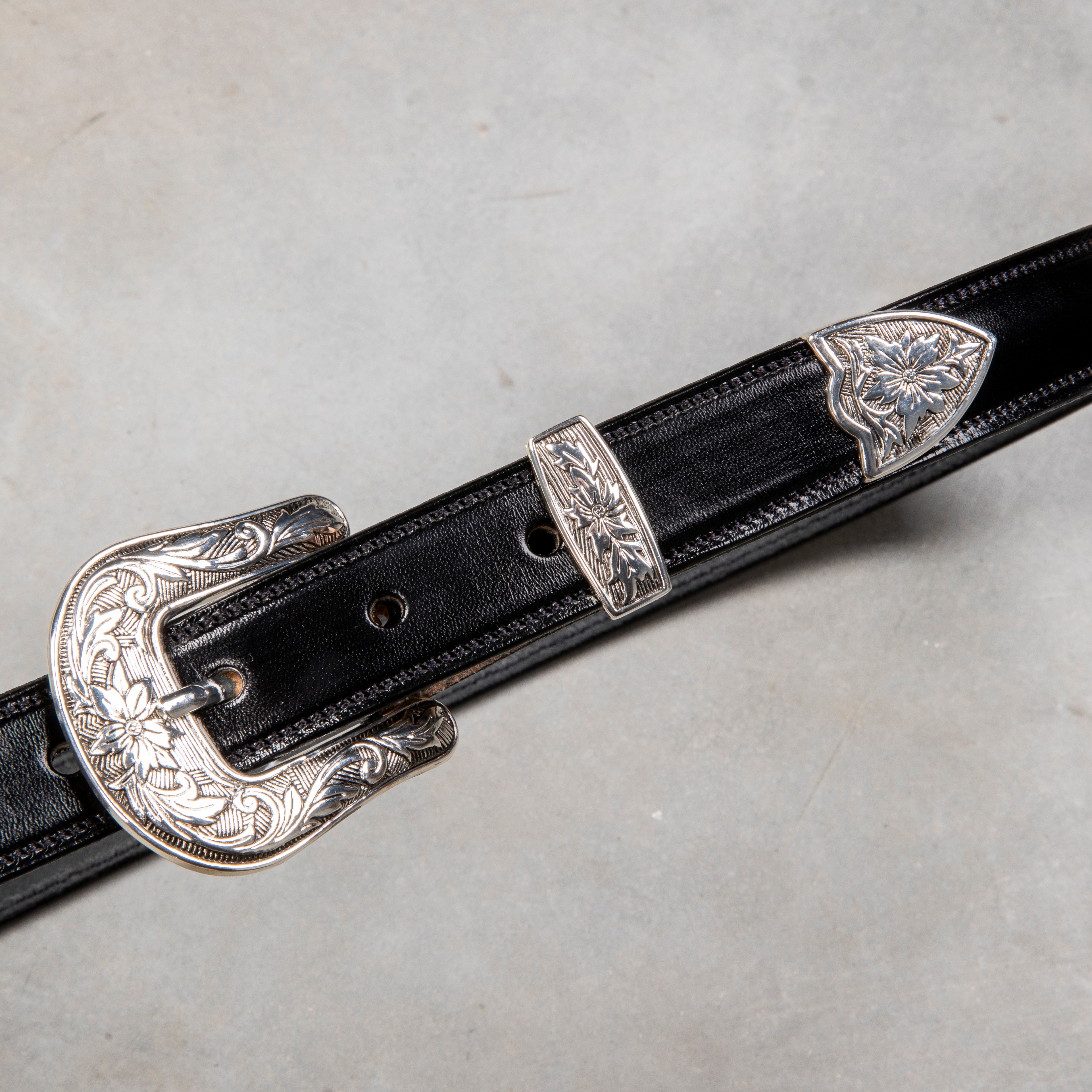 Tory Leather x Frans Boone Western Bridle Leather Belt 1″ Black