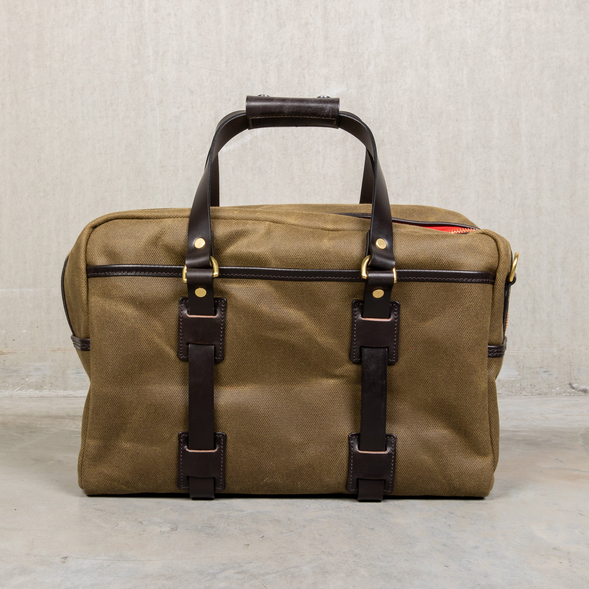 Croots Vintage Waxed Canvas Traveller Bag Olive